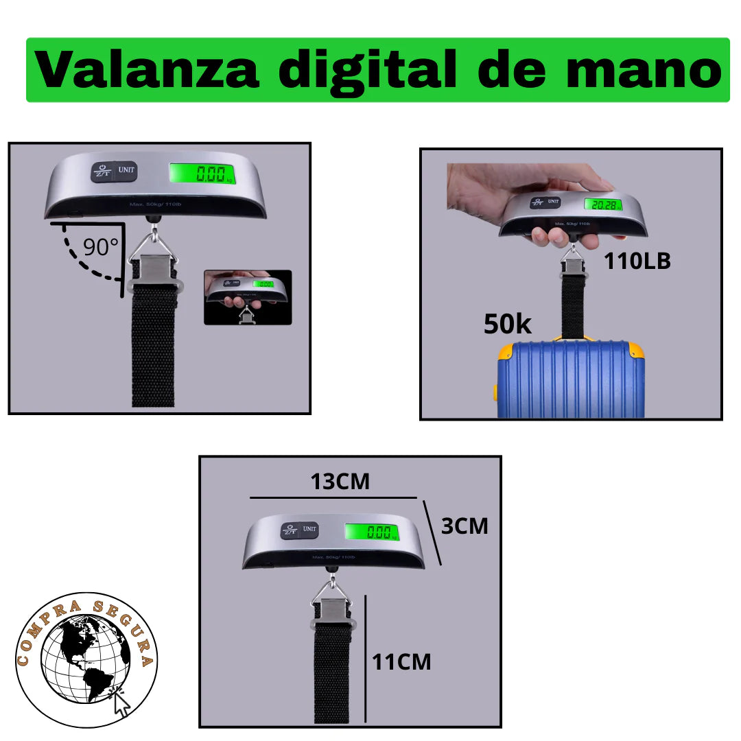 LugWeight Pro – Báscula Digital Portátil para Equipaje
